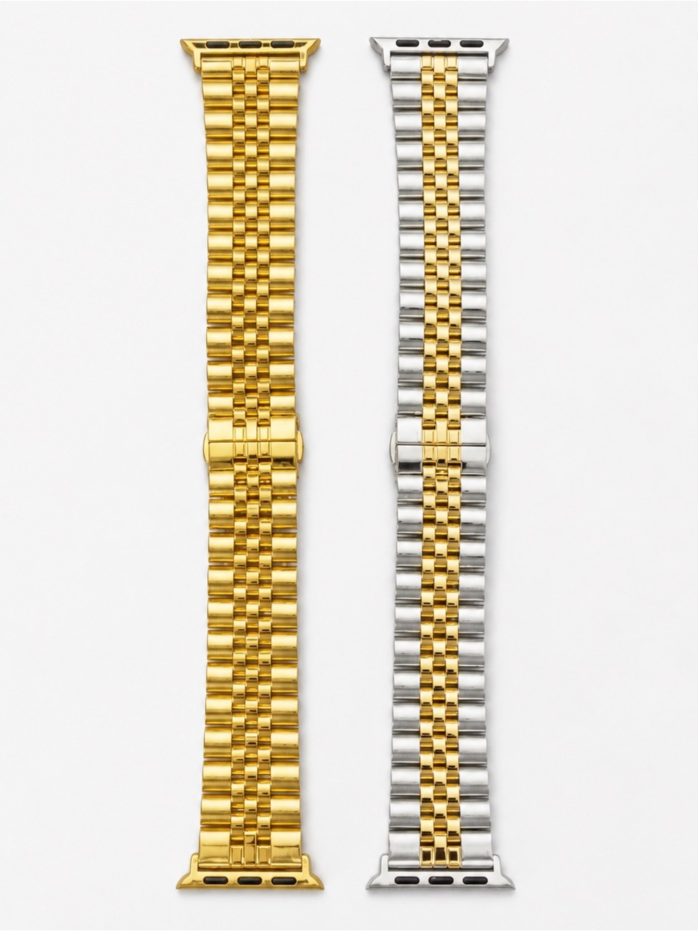 BRAND NEW Two-Tone Adjustable Apple Watch Band – 18k Gold Plated Stainless Steel
